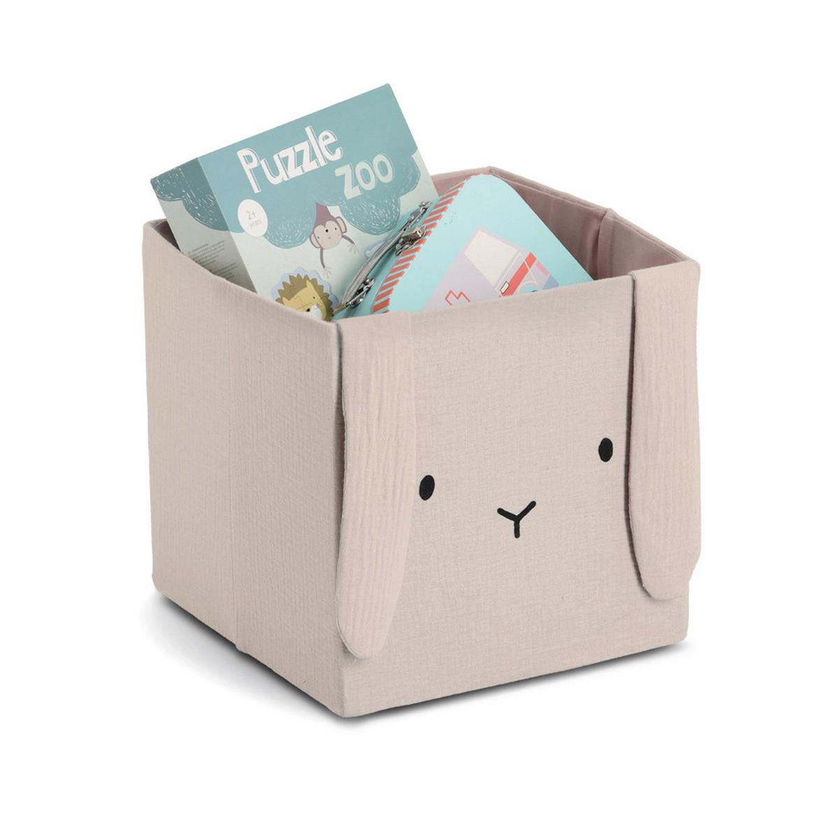 Aubewahrungsbox 'Hase' beige,  ca. 28x28x28 cm - Beige, Textil (28/28/28cm)