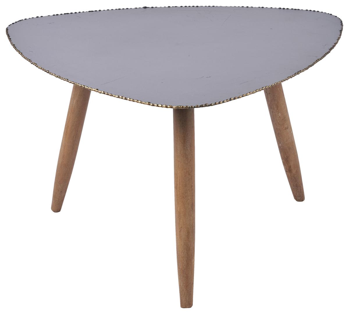 Couchtisch Aus Metall Timo - Anthrazit/Braun, Basics, Holz/Metall (55/56/34cm) - Sonnhaus