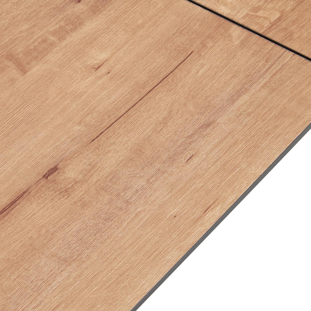 Ausziehtisch Lennox 120 Az Mdf Eiche Dekor, B: 120-160 cm - Eichefarben/Schwarz, KONVENTIONELL, Holzwerkstoff/Metall (120-160/76/80cm) - MID.YOU