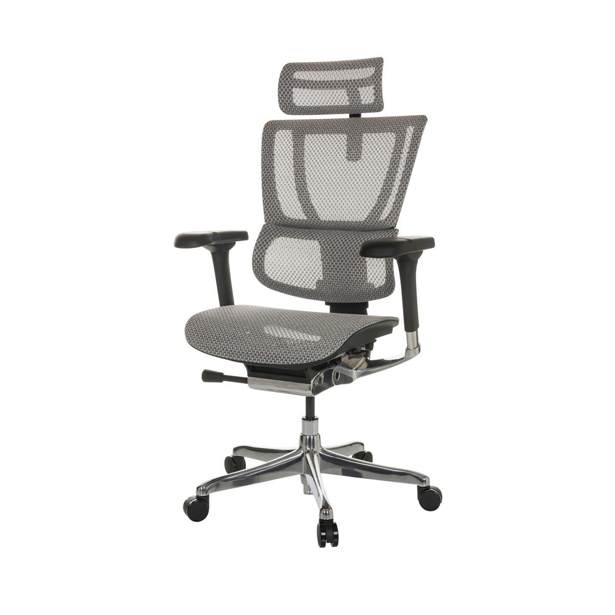 Drehstuhl Ergohuman Slim I - Silberfarben/Hellgrau, Basics, Kunststoff/Textil (69/116-138/66cm) - MID.YOU