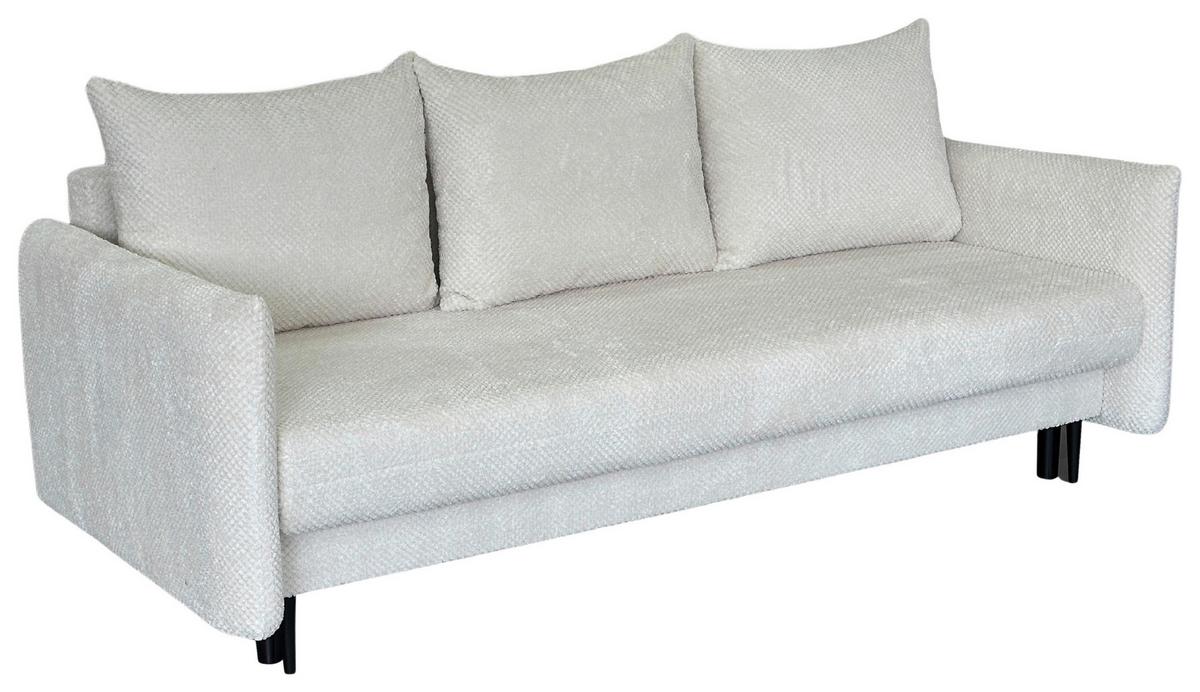 3-sitzer-sofa Mit Schlaffunktion Rose B: 218 Cm - Creme/Schwarz, Design, Textil (218/96/102cm) - MID.YOU