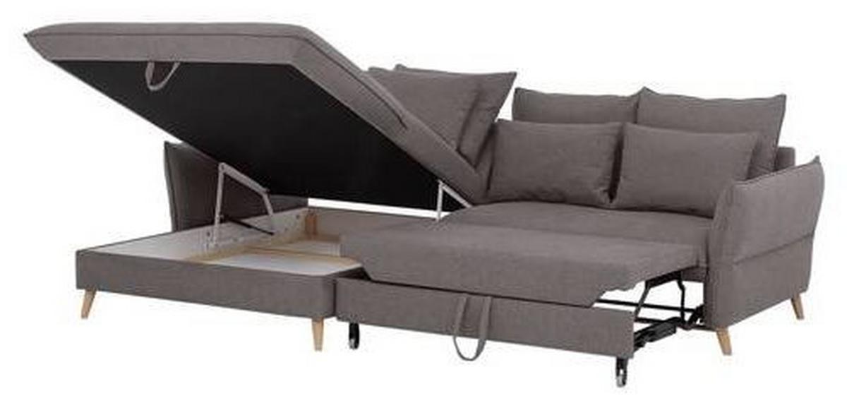 Eckschlafsofa Walter Hellbraun S: 170 cm - Hellbraun/Buchefarben, Design, Textil (170/274cm) - Livetastic