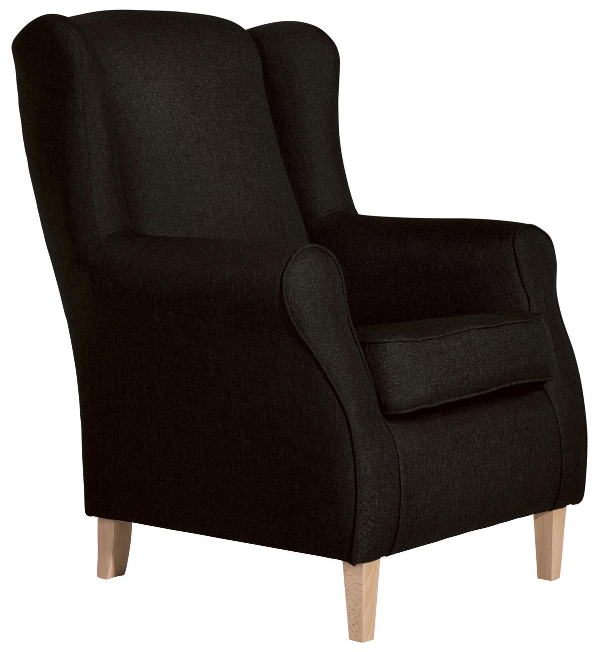 Ohrensessel Lorris - Dunkelbraun/Buchefarben, Design, Textil (77/103/86cm) - Max Winzer