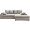 Ecksofa Avellino Silberfarben S: 278/200 cm - Silberfarben/Schwarz, MODERN, Textil (278/200cm) - Livetastic