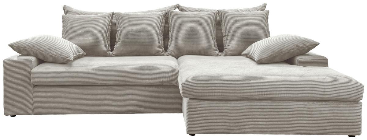 Ecksofa Avellino Silberfarben S: 278/200 Cm - Silberfarben/Schwarz, MODERN, Textil (278/200cm) - Livetastic
