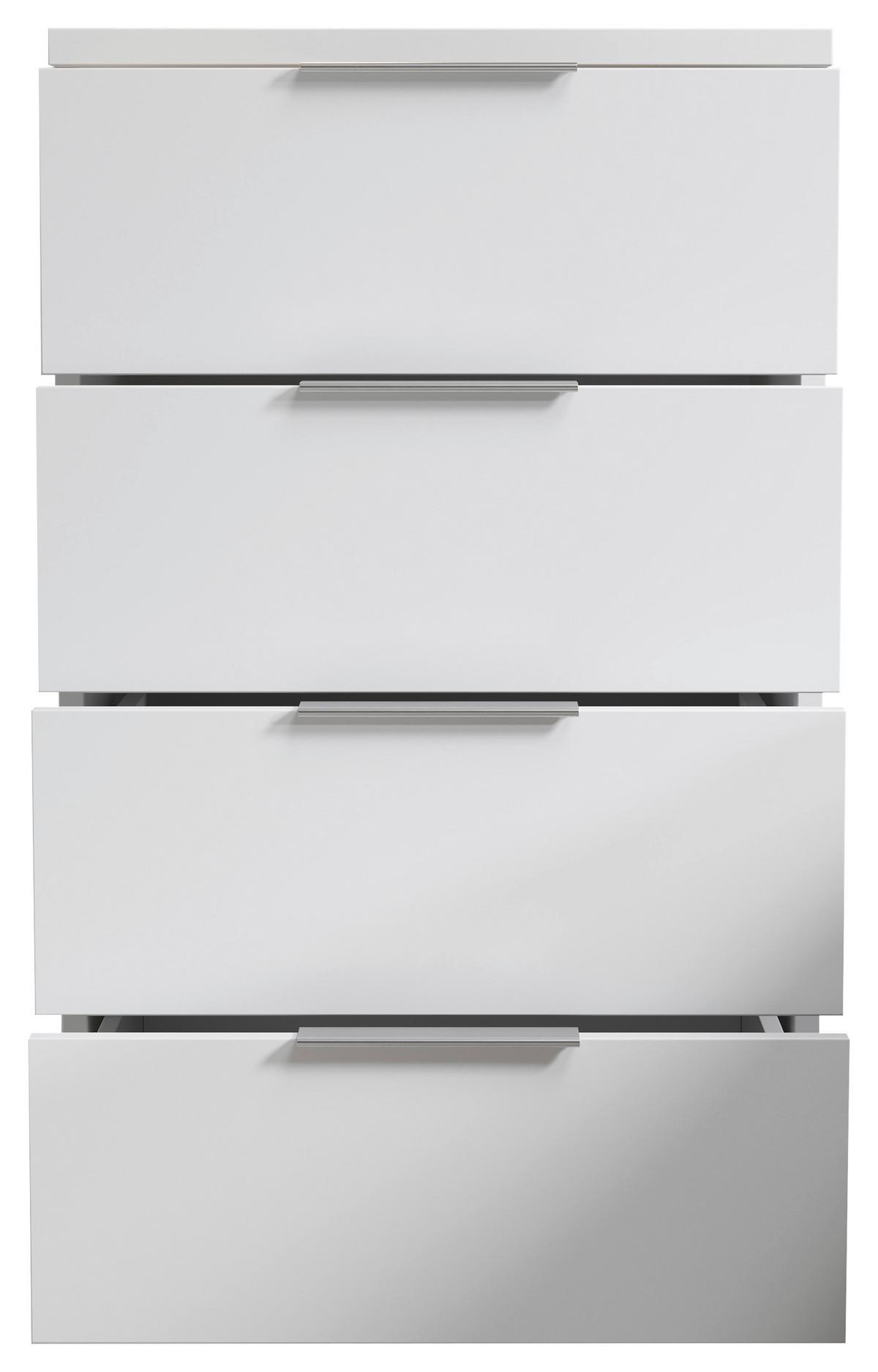Nachtkästchen Smilla 4l W - Alufarben/Weiß, KONVENTIONELL, Holzwerkstoff (46/79/42cm)