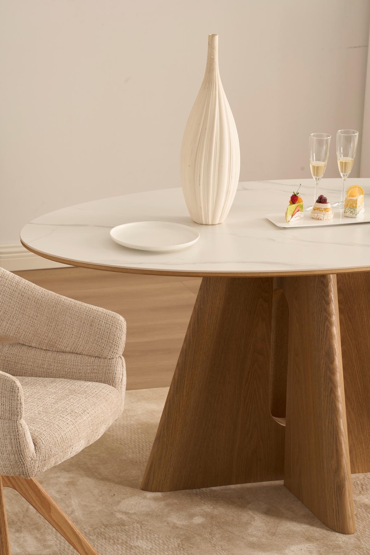 Esstisch Otis Weiß/Eichefarben D: 160 cm - Eichefarben/Weiß, MODERN, Holz/Holzwerkstoff (160/90/75cm) - Livetastic