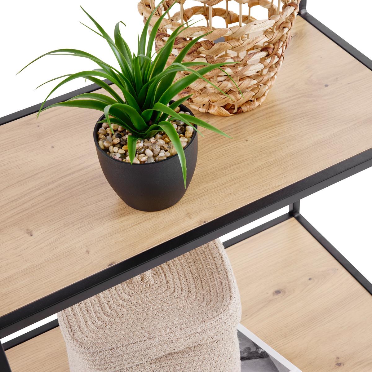 REGÁL JORIS -EXKLUSIV- - čierna/prírodná farba, Modern, kov/kompozitné drevo (60/170/42cm) - Mömax