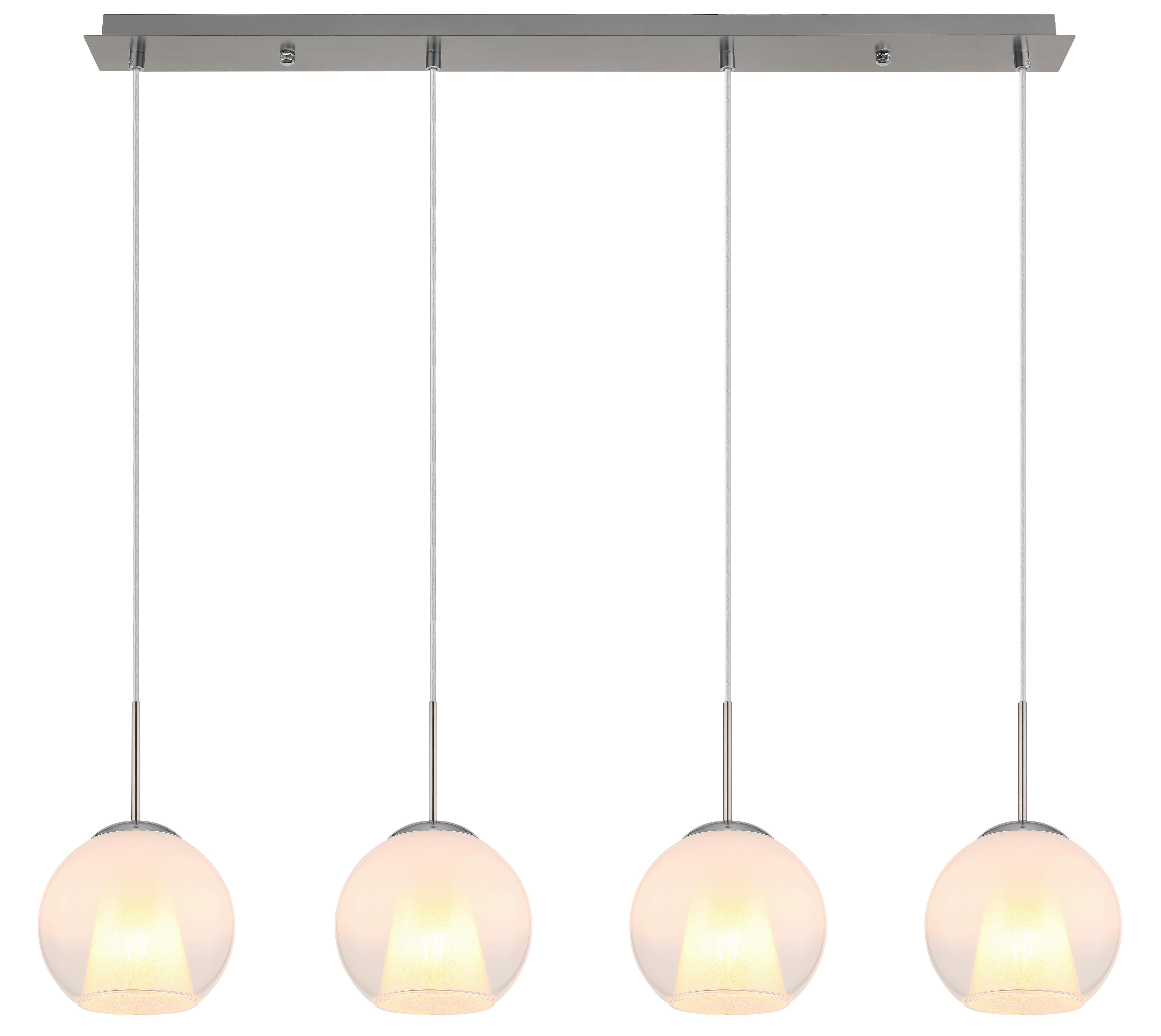 Hängeleuchte Barry Chromfarben Klar L:100cm - Klar/Chromfarben, Basics, Glas/Kunststoff (100/18/120cm) - Globo