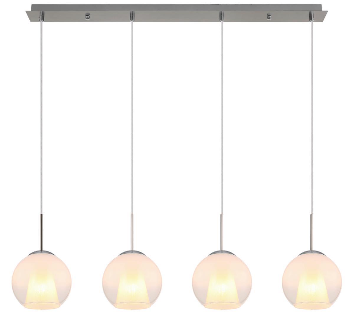 Hängeleuchte Barry Chromfarben Klar L:100cm - Klar/Chromfarben, Basics, Glas/Kunststoff (100/18/120cm) - Globo