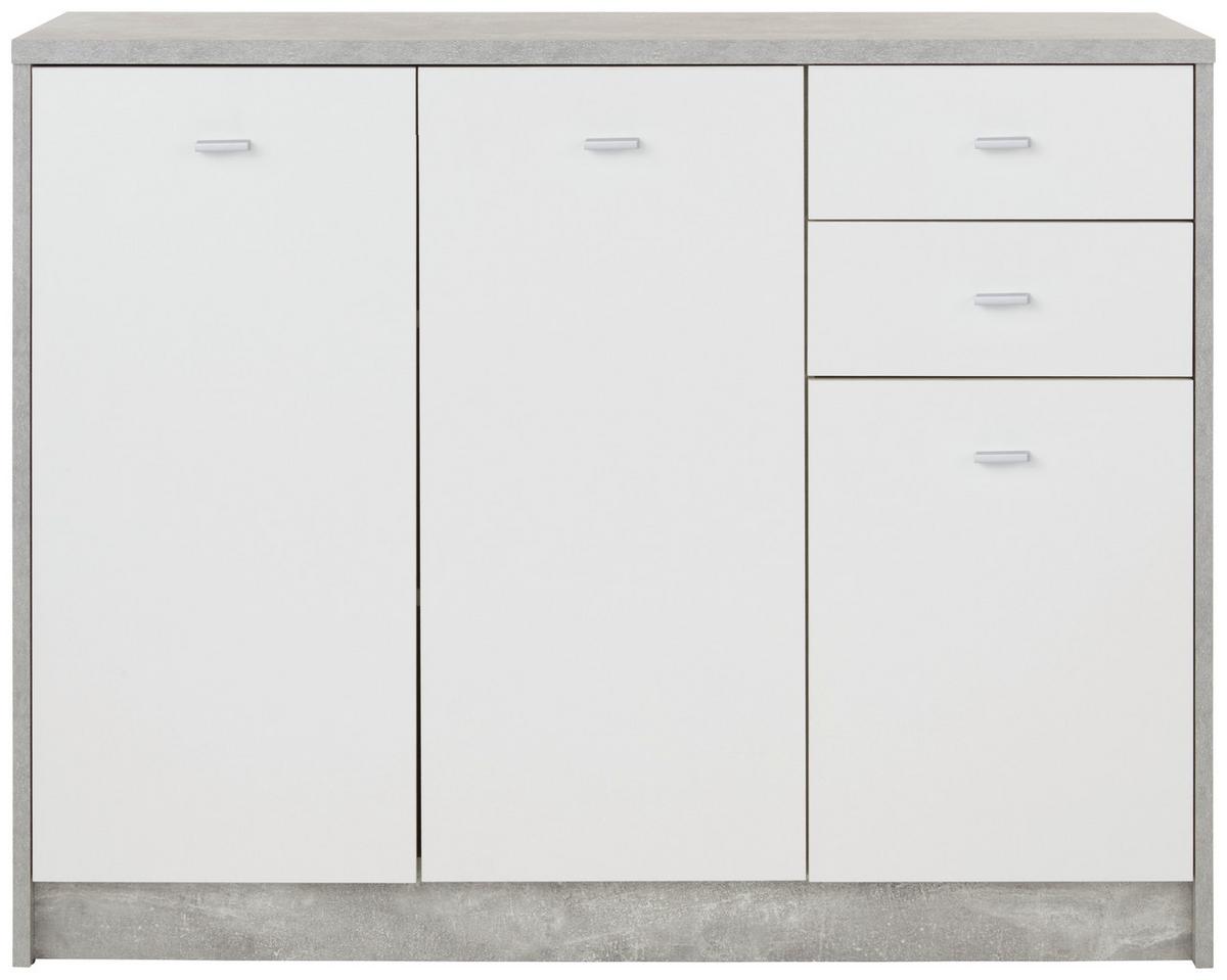 KOMODA 4-YOU NEW YUK05 - šedá/bílá, Moderní, kompozitní dřevo/plast (109,1/85,4/34,6cm)
