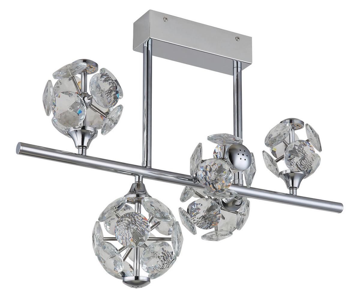 LED-Deckenleuchte Virina Klar Chromfarben L: 61 cm - Klar/Chromfarben, KONVENTIONELL, Glas/Metall (61/30/46cm) - Globo