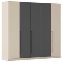 Kleiderschrank Safari B: 226 cm - Champagner/Grau, KONVENTIONELL, Holzwerkstoff (226/210/54cm)