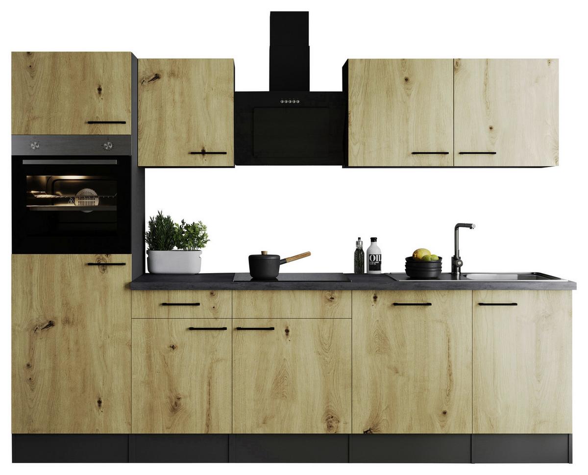 Küchenblock Oliver Artisan Dekor B: 280 Cm - Eiche Artisan/Grau, Design, Holzwerkstoff (280cm) - Respekta