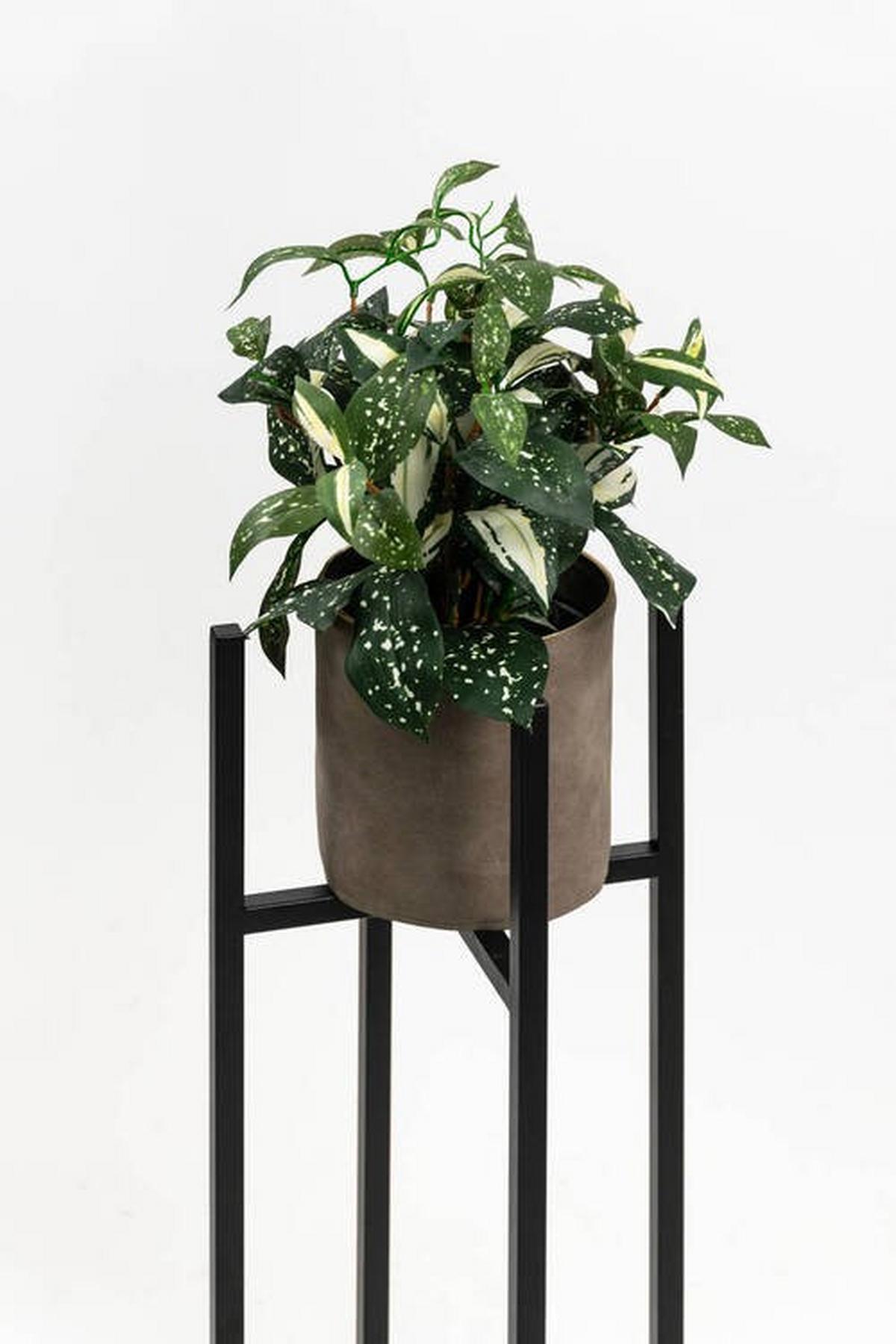 Blumenständer Aluminium Schwarz BxHxT: 26x60x26 Ccm - Schwarz, Basics, Metall (26/60/26cm)