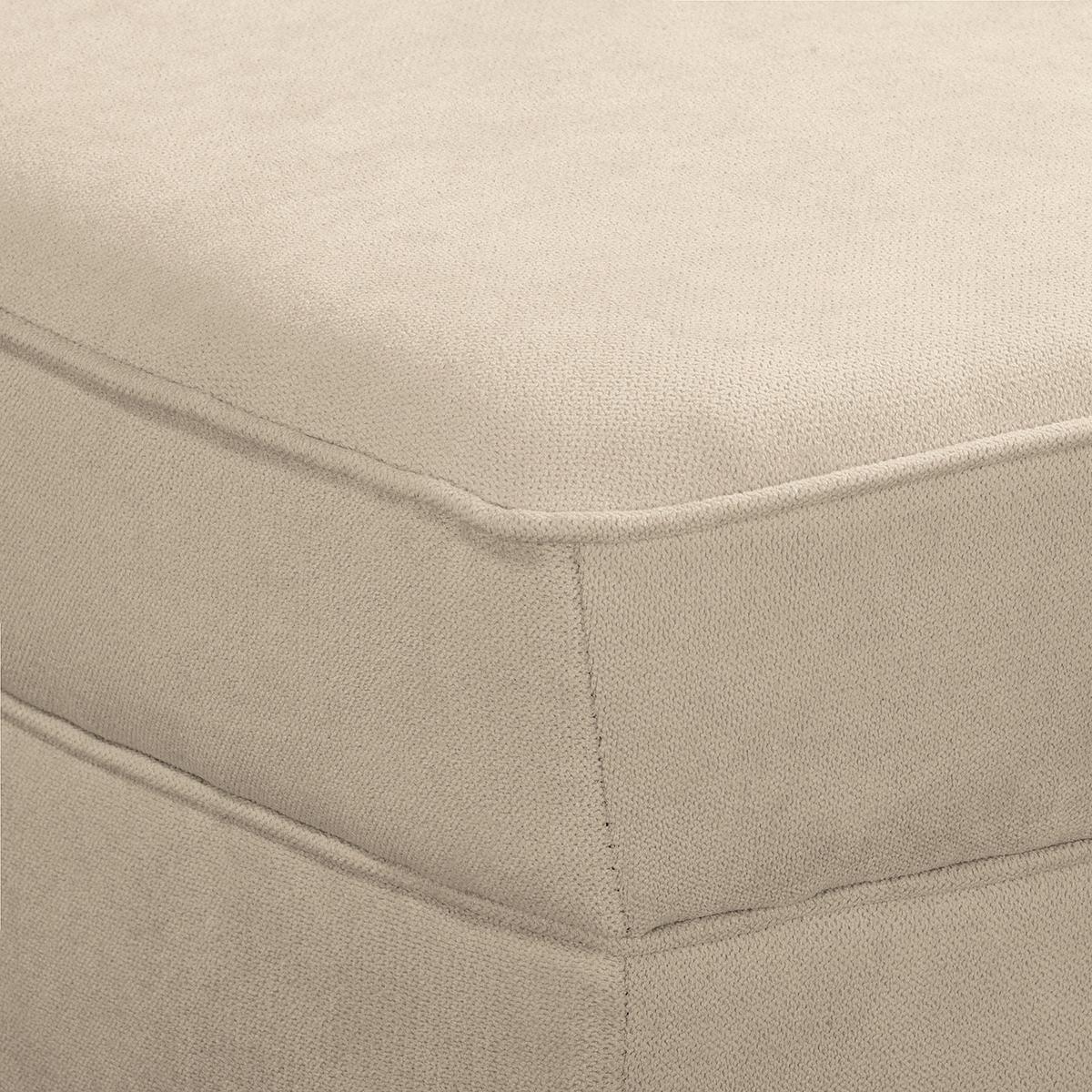 Récamiere Pako Creme B: 185cm - Creme/Braun, Design, Textil (185/93/75cm) - Livetastic