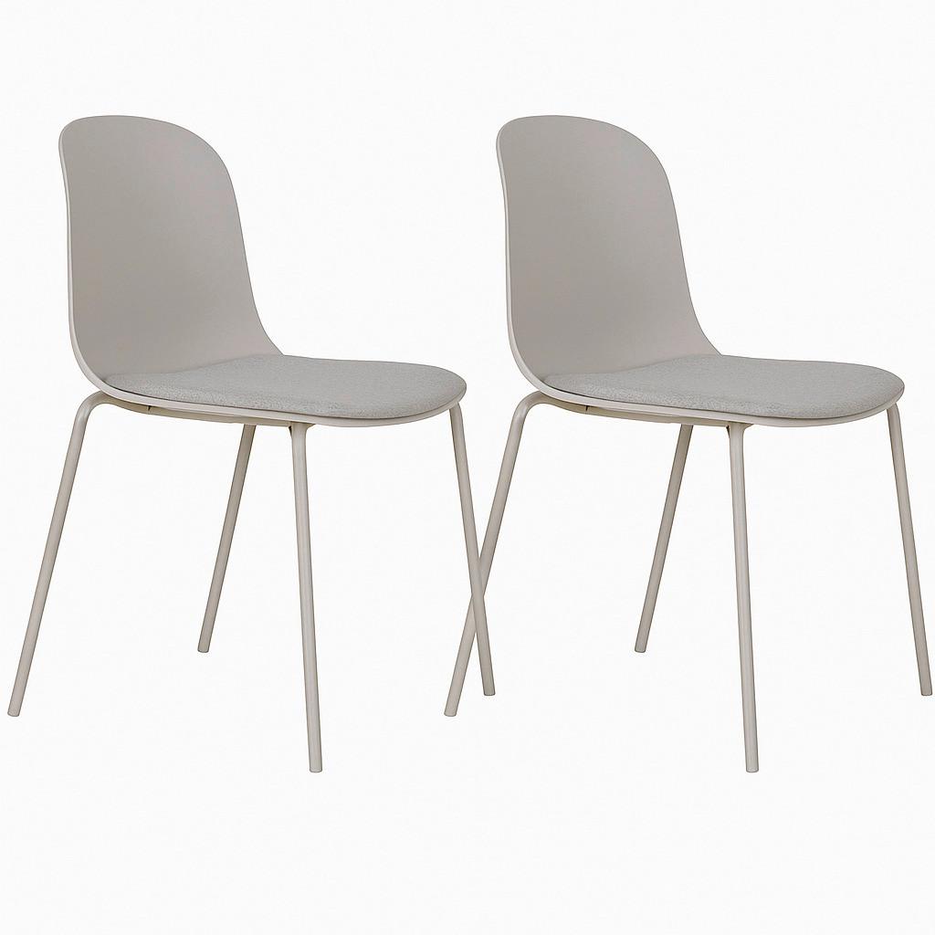 Stuhl-set Madalena Hellgrau B: 48 Cm - Hellgrau, MODERN, Kunststoff/Metall (48/86/56cm) - MID.YOU