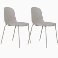 Stuhl-set Madalena Hellgrau B: 48 Cm - Hellgrau, MODERN, Kunststoff/Metall (48/86/56cm) - MID.YOU