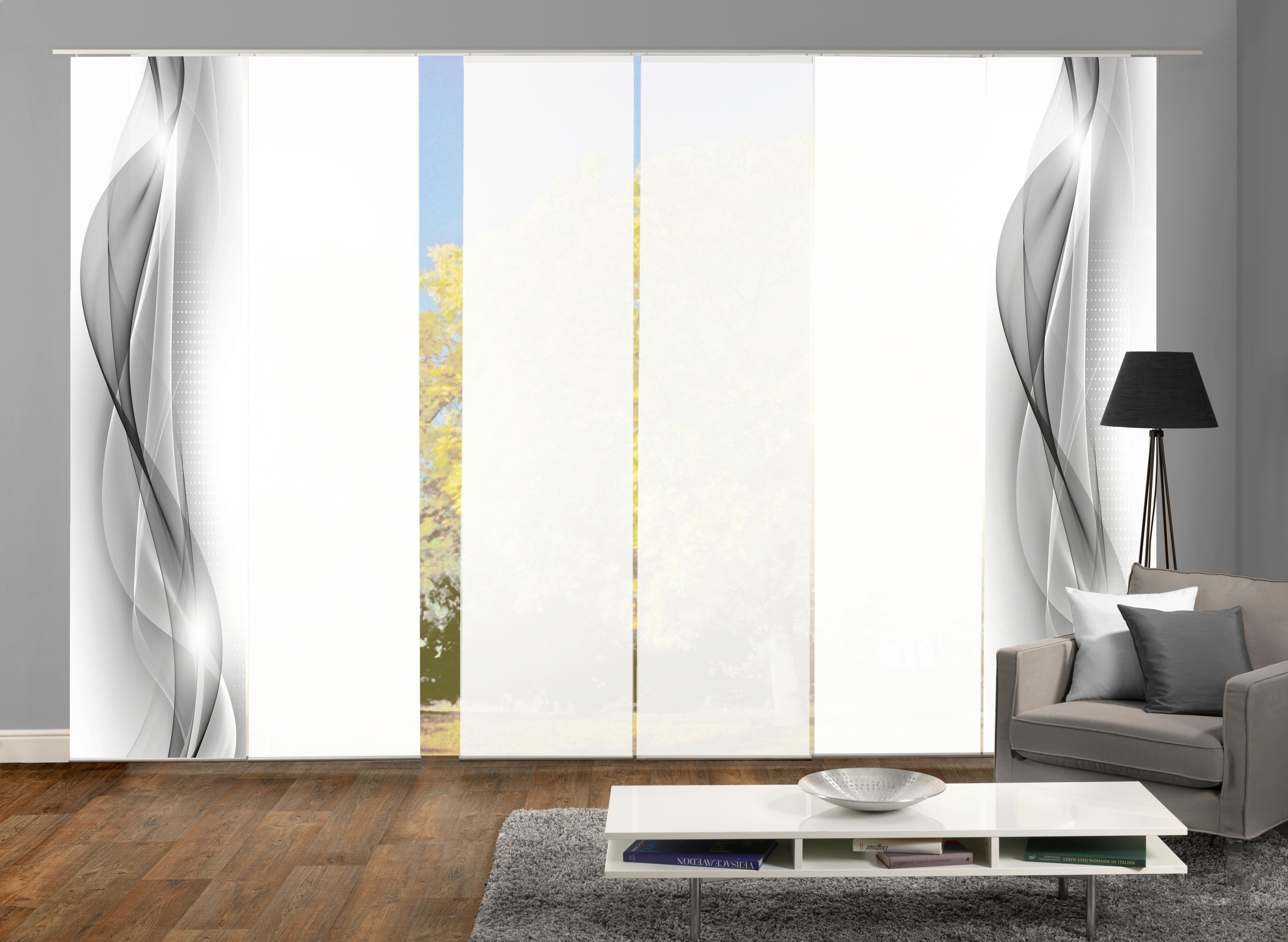 Flächenvorhang 6-Tlg. Filana B: 60 cm, Grau - Grau, Basics, Textil (60/245cm)