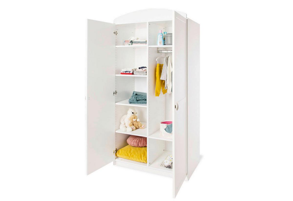 Babykleiderschrank 140025 Laura - Weiß, Trend, Holzwerkstoff (91/192/57cm) - Pinolino