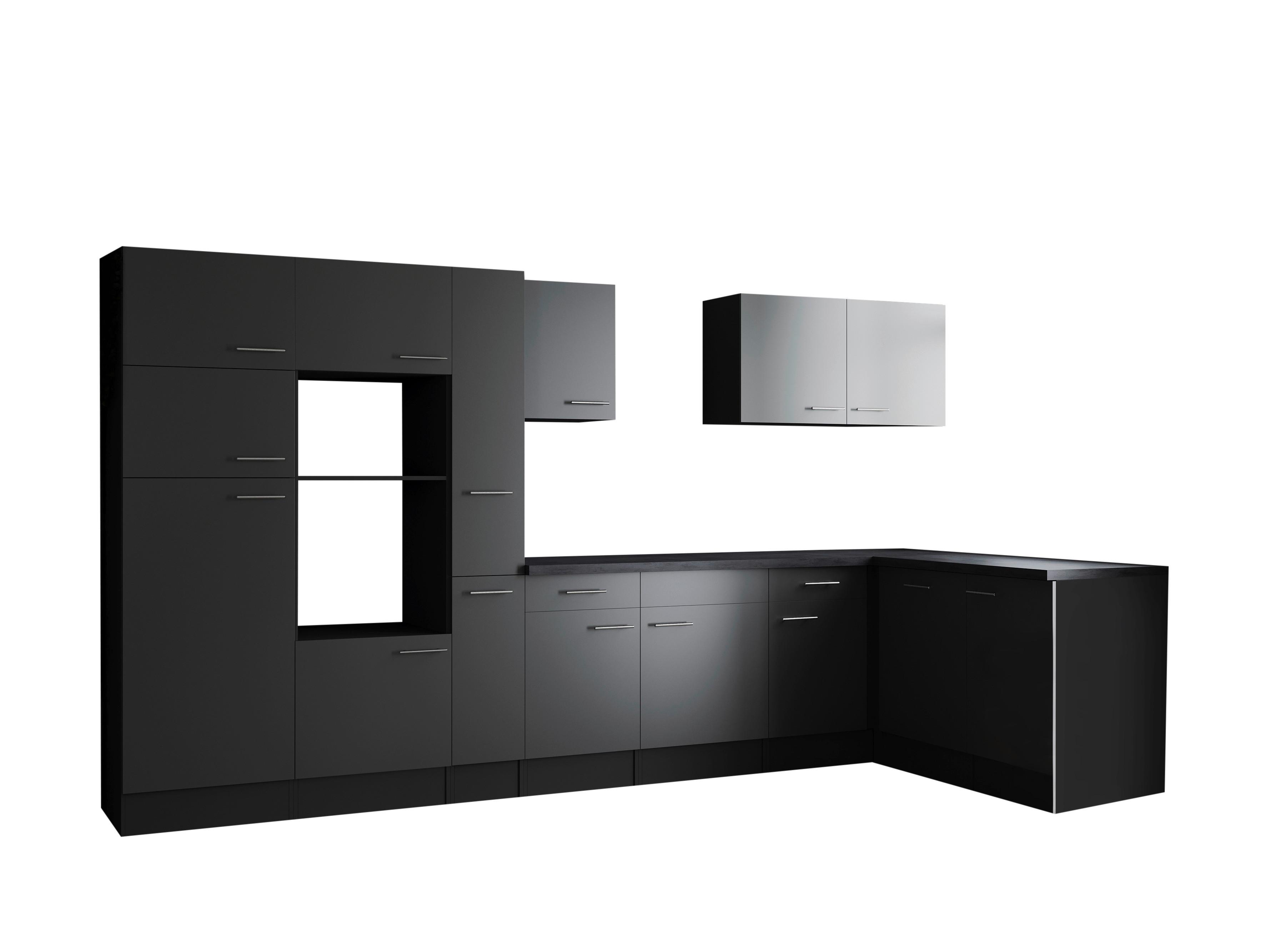 Eckküche Oliver Grau S: 370x172 Cm - Grau, Design, Holzwerkstoff (370/172cm) - Respekta