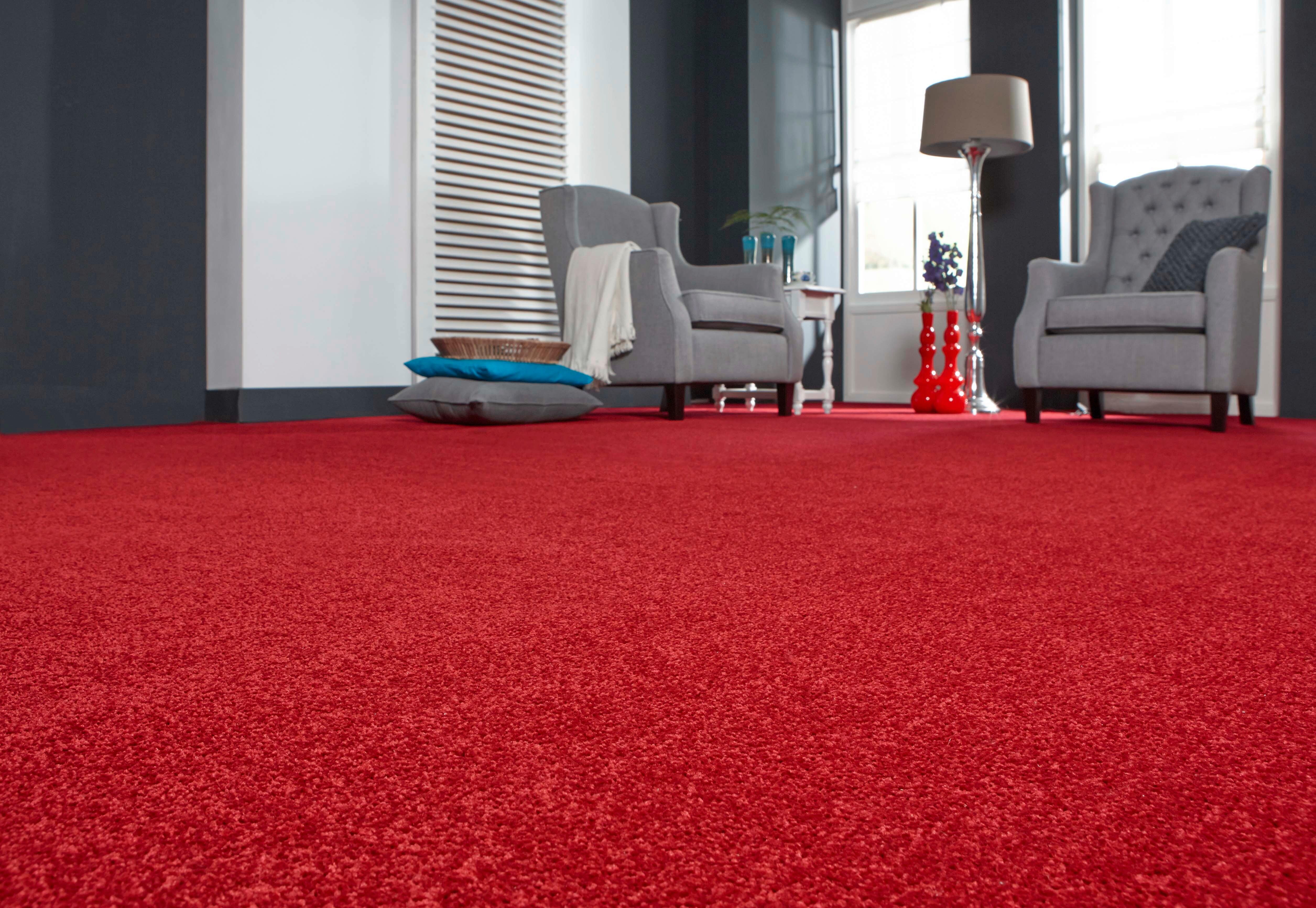 Teppichfliese Rot Carousel 50x50 cm Florhöhe 10 mm - Rot, Basics, Textil (50/50cm)