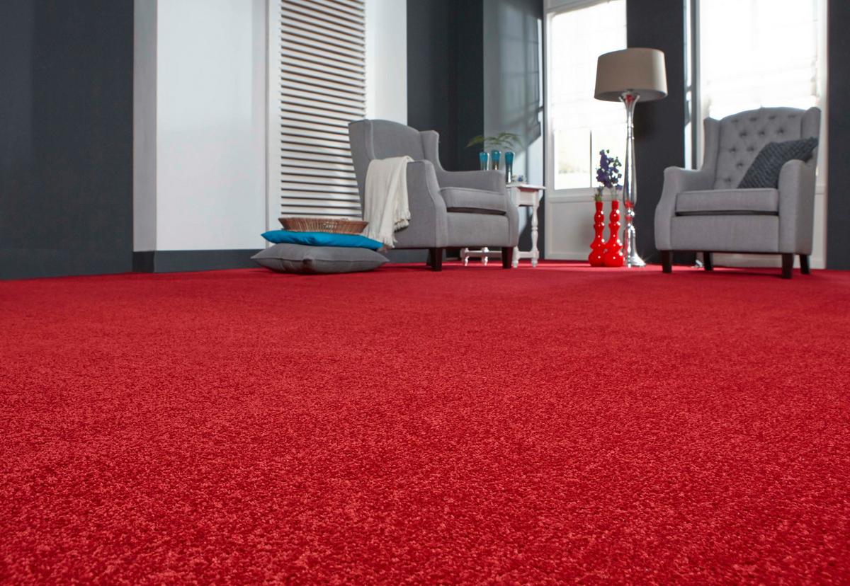 Teppichfliese Rot Carousel 50x50 cm Florhöhe 10 mm - Rot, Basics, Textil (50/50cm)