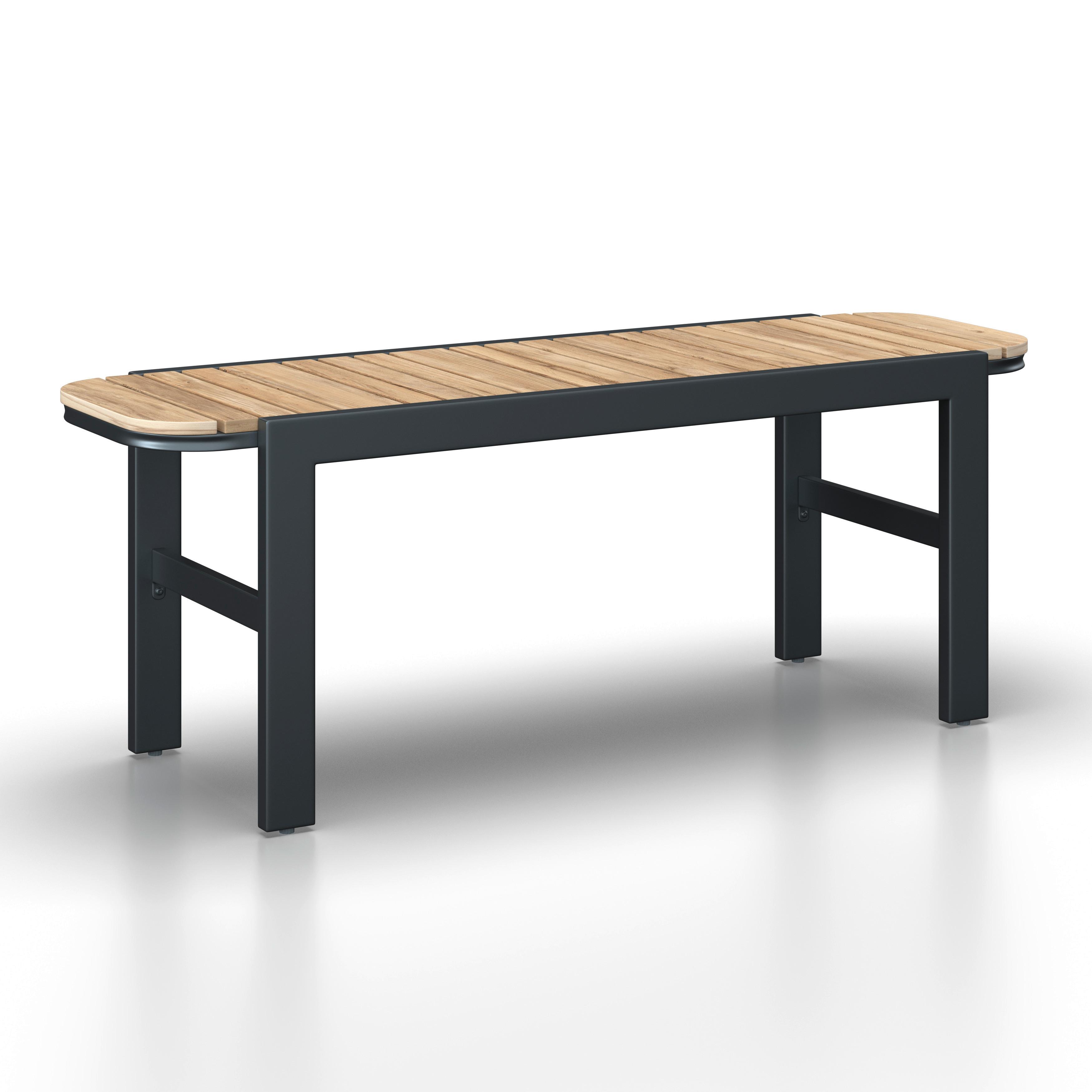 ZÁHRADNÁ LAVICA MARLO - farba akácie, Modern, kov/drevo (126/47/40cm) - Bessagi Garden