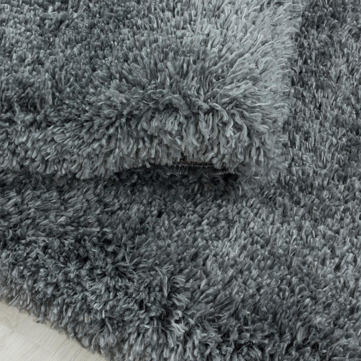 Hochflor Teppich Hellgrau Fluffy 60x110 Cm - Hellgrau, Basics, Textil (60/110cm)