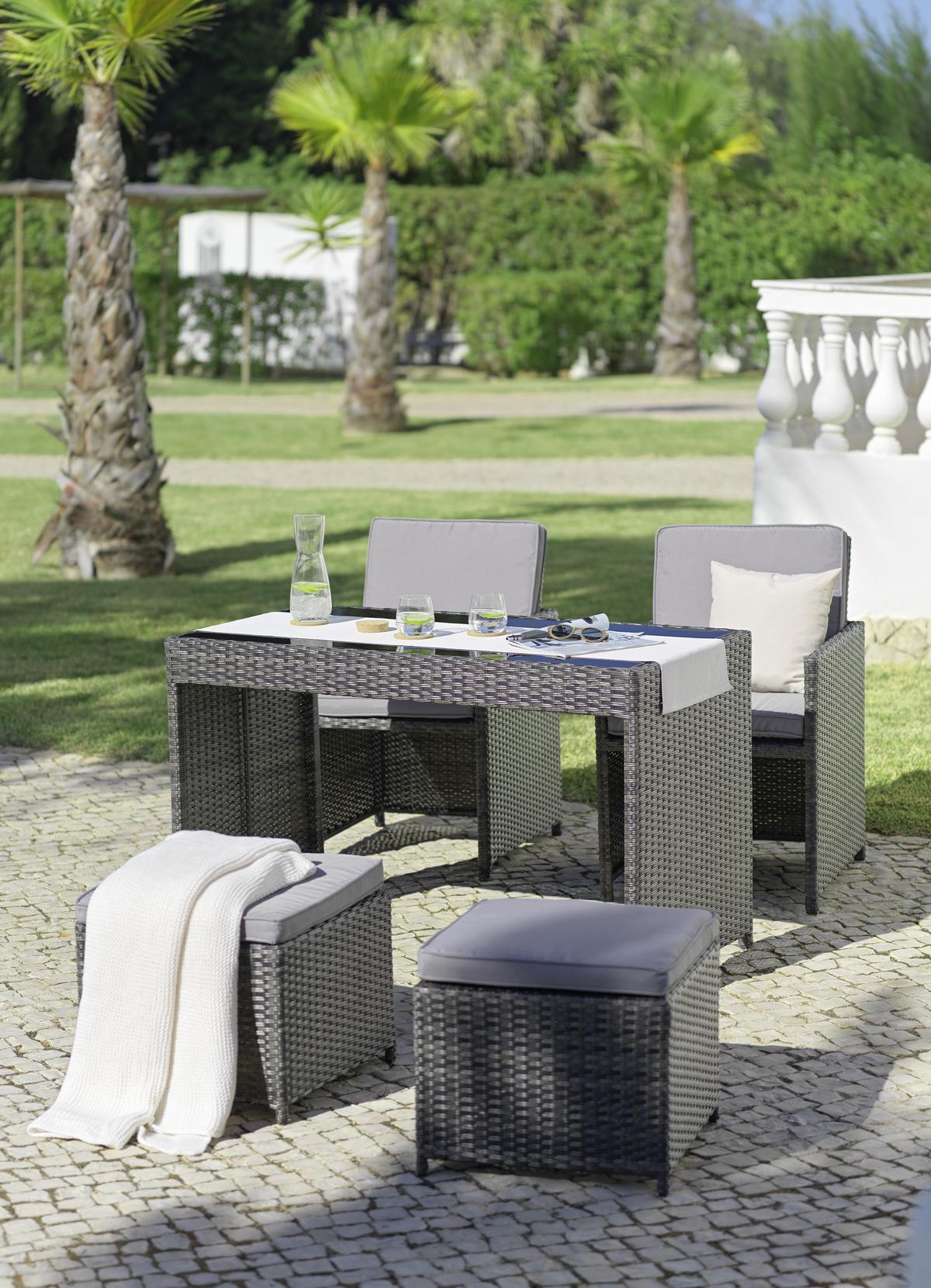 Kerti Szett Emma - barna/fekete, Modern, műanyag/textil - Luca Bessoni