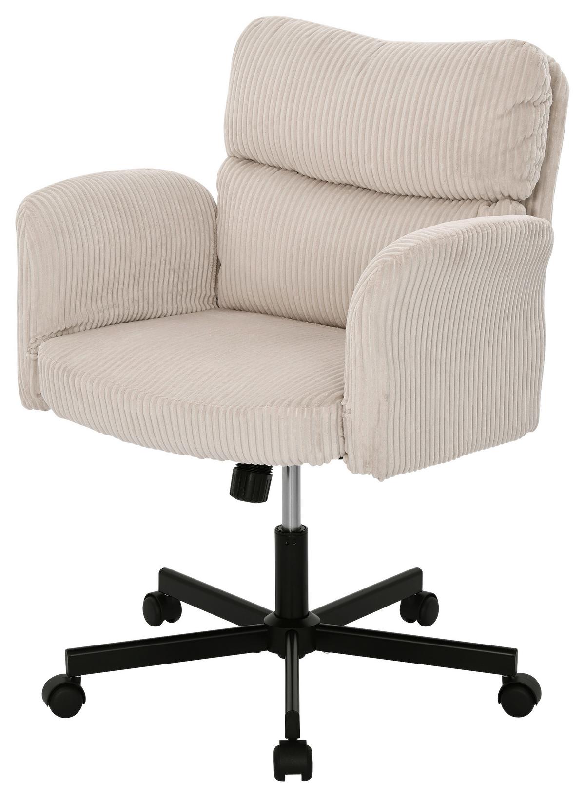Drehstuhl Lund Beige B: 73 cm - Beige/Schwarz, MODERN, Holz/Kunststoff (73/85-95/65cm) - Livetastic