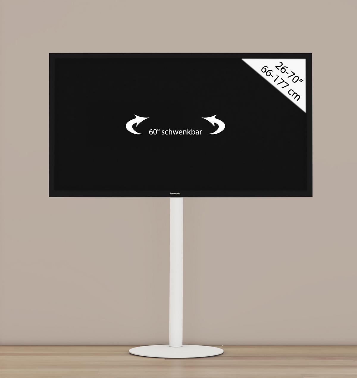 Tv-rack Schwenkbar Cirla Max. 40 Kg - Weiß, Basics, Metall (45/100/45cm) - MID.YOU