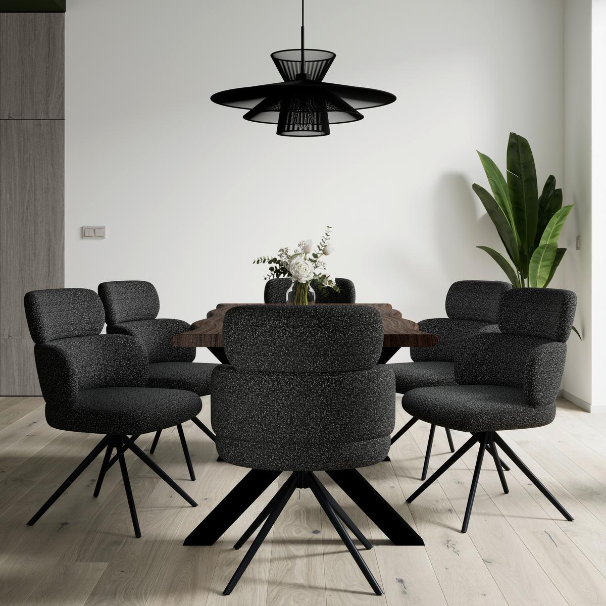 STOLIČKA S PODRÚČKAMI KARO - čierna, Modern, kov/textil (58/88/65cm) - Bessagi Home