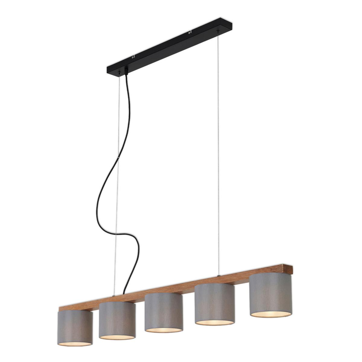PENDELLEUCHTE LxBxH: ca. 110x15x13,6 cm - Schwarz/Grau, Basics, Holz/Kunststoff (110/15/13,6cm)