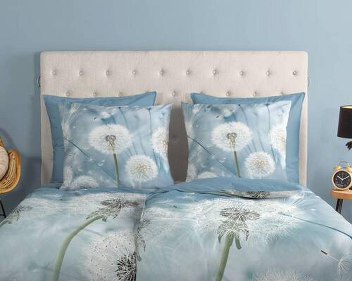 Wendebettwäsche Wishfull Blau 155x220 cm - Blau, Natur, Textil (155/220cm)