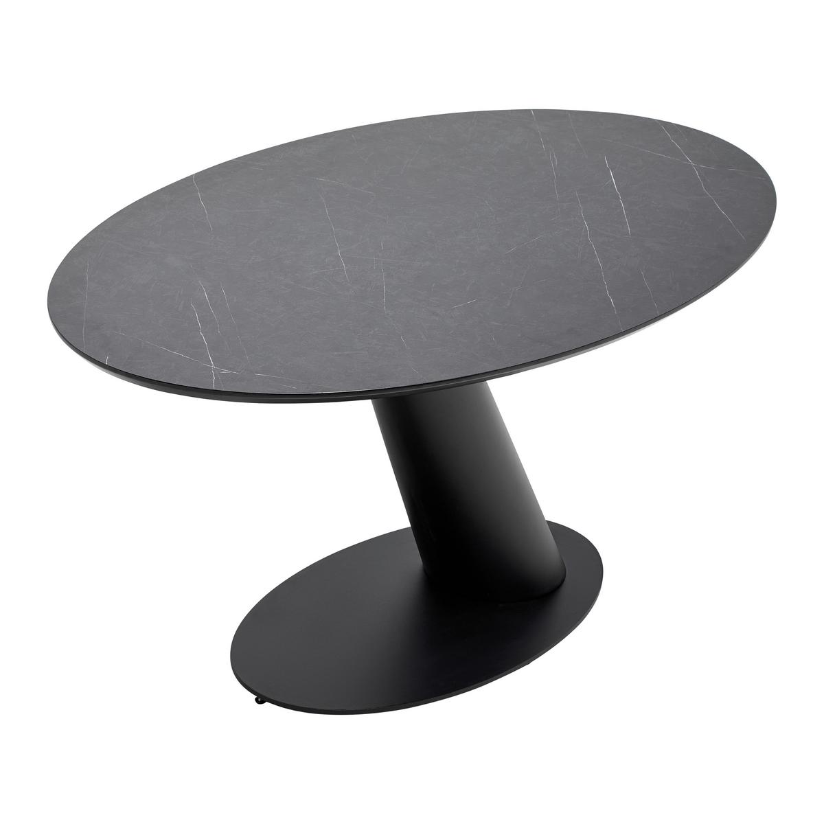JEDÁLENSKÝ STÔL STEVEN 160 - čierna, Design, kov/kompozitné drevo (160/76/95cm) - Mömax
