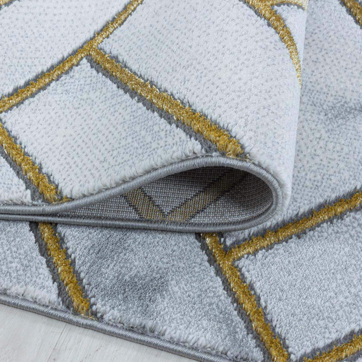 Tkaný koberec 140x200cm, zlatá - zlatá, Design, textil (140/200cm)