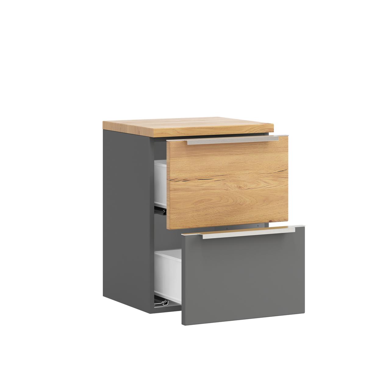 UNTERSCHRANK Verona Grau/Wildeiche B: 40cm - Wildeiche/Grau, Trend, Holzwerkstoff (40/54/35cm) - Held