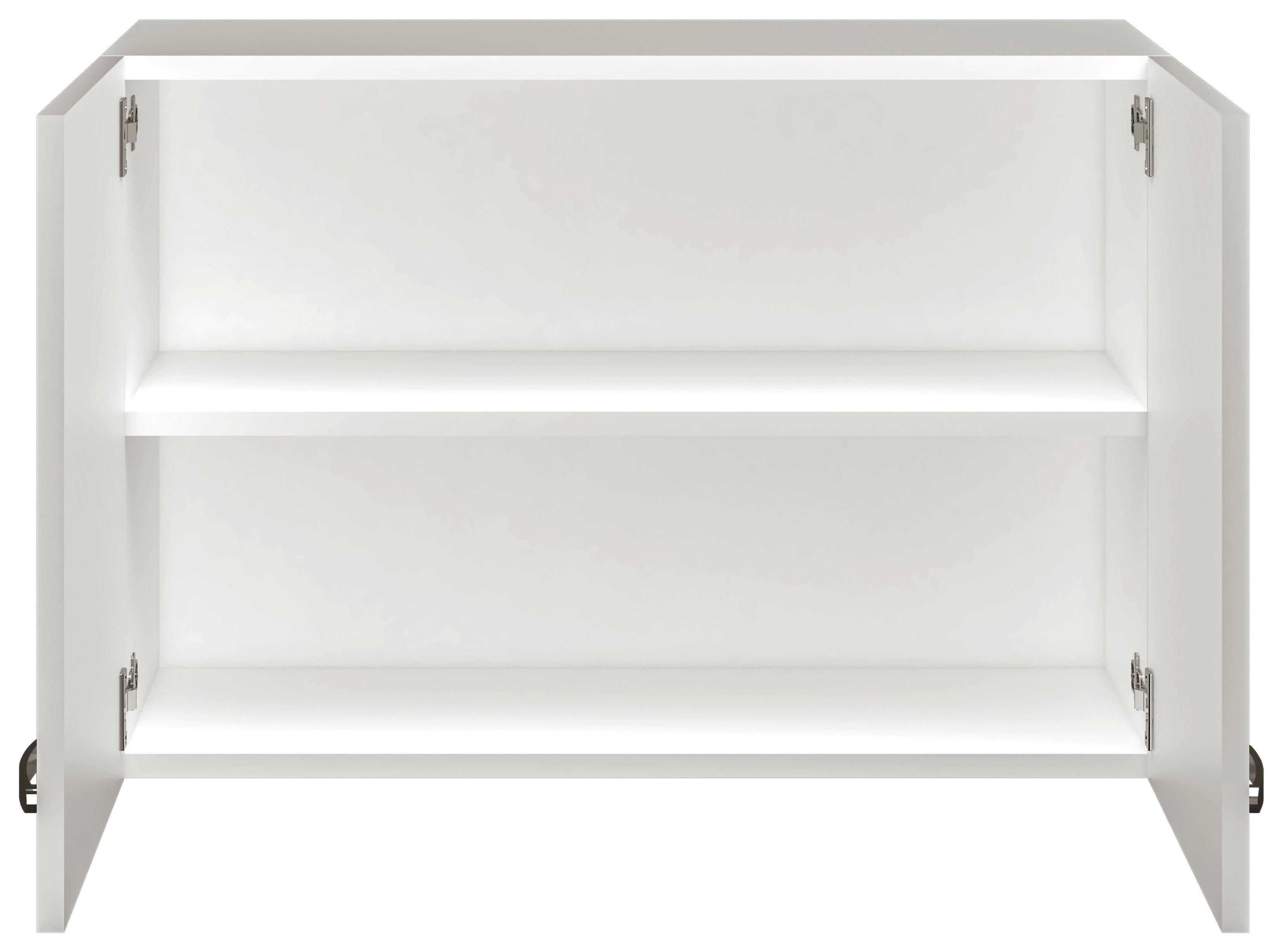 Küchenoberschrank Alba B: 80 cm Weiß 1 Drehtür - Weiß Hochglanz/Weiß, MODERN, Holzwerkstoff (80/54,8/32cm)