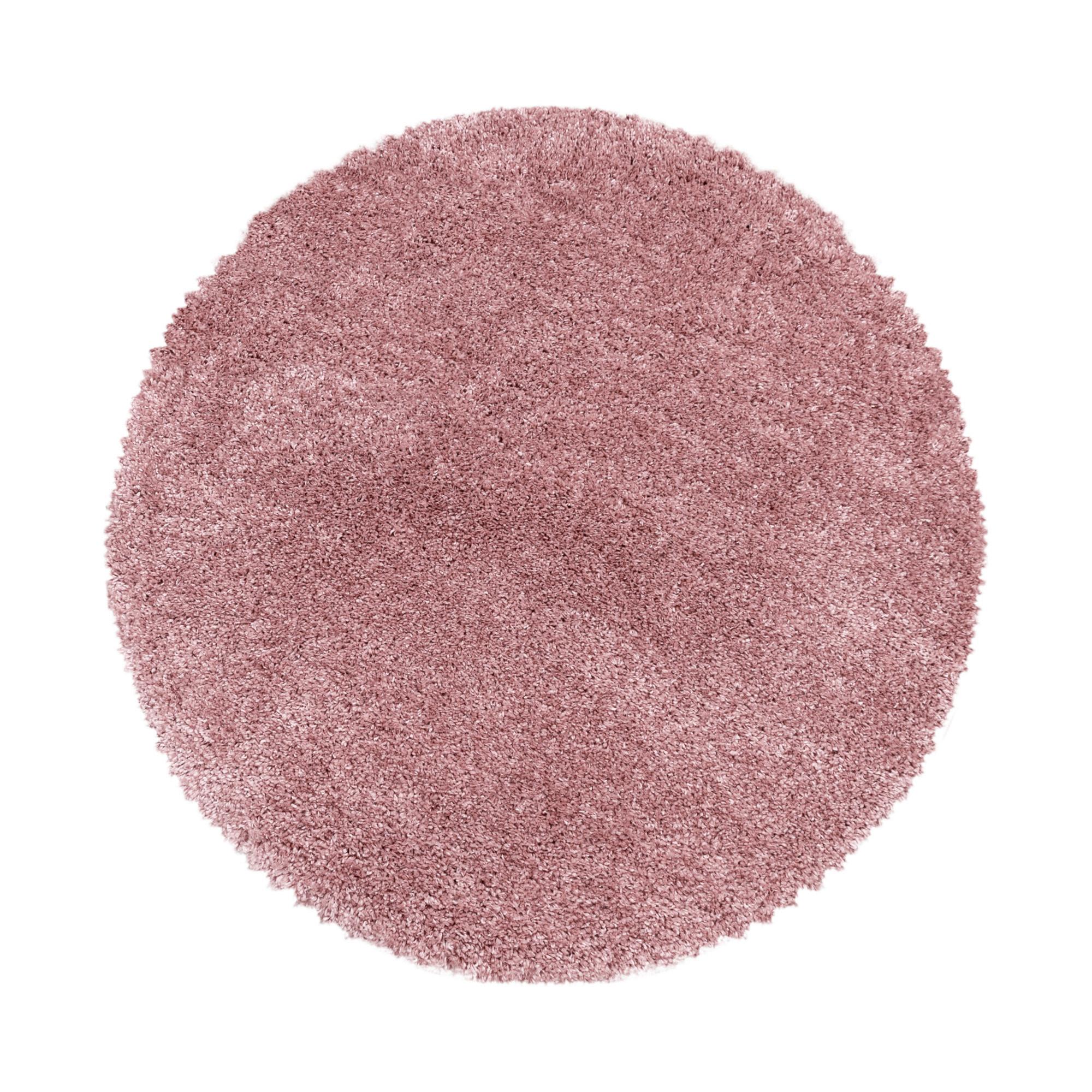 Hochflor Teppich Rosa Fluffy Rund Ø 120 cm - Rosa, Basics, Textil (120cm)