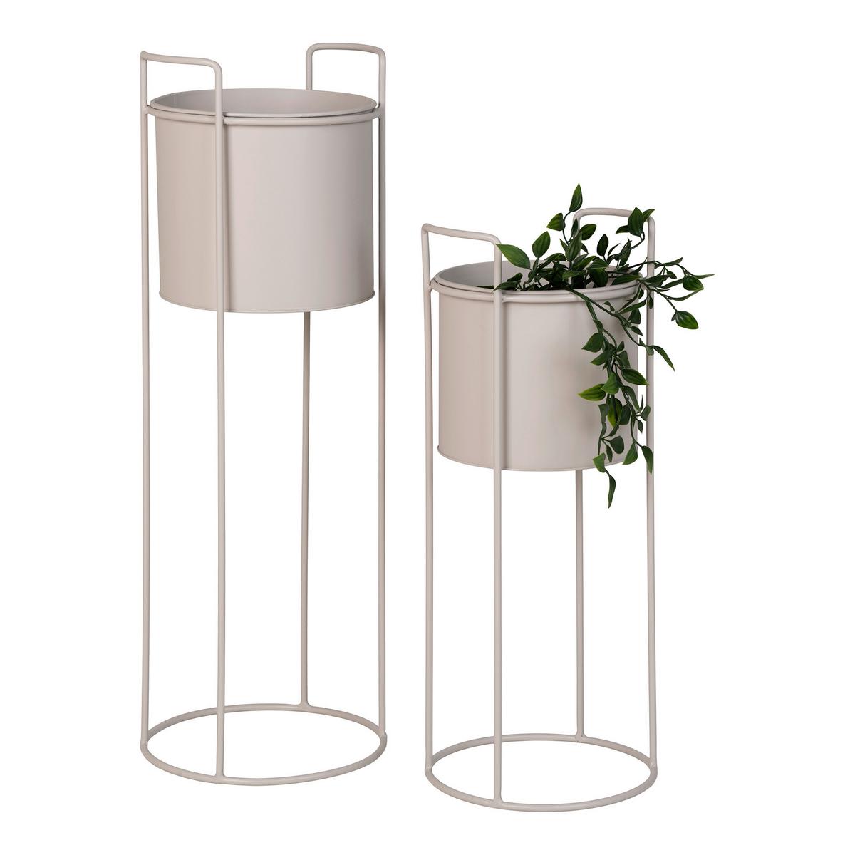 Übertopf-set Rabo Beige  2-Teilig - Beige, Design, Metall