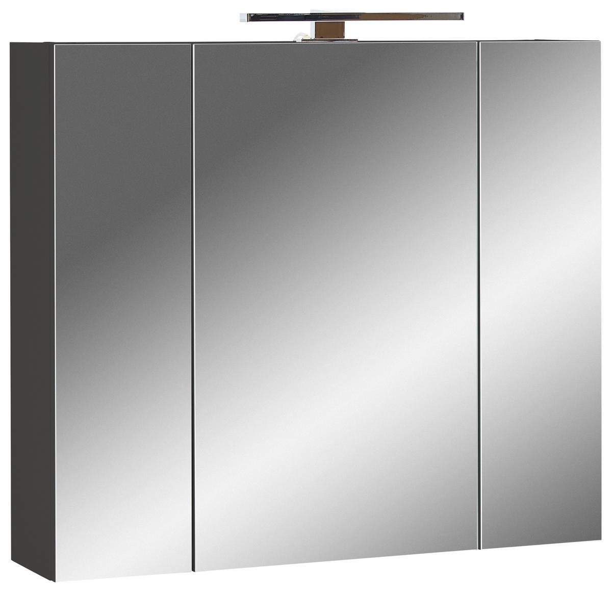 Badezimmer Forano Graphitfarben/Eichefarben - Eichefarben/Schwarz, MODERN, Holzwerkstoff (80cm) - Germania