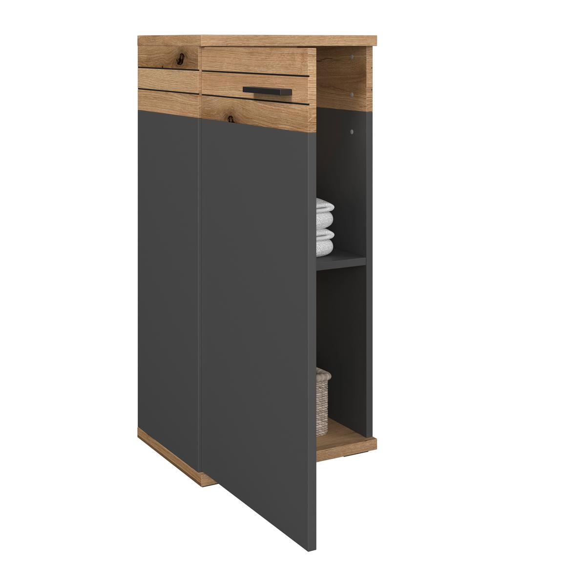 Badezimmer Unterschrank Cotia Cotls 4 BxH 40x86 cm - Eichefarben/Anthrazit, MODERN, Holzwerkstoff (40/86/30cm) - James Wood