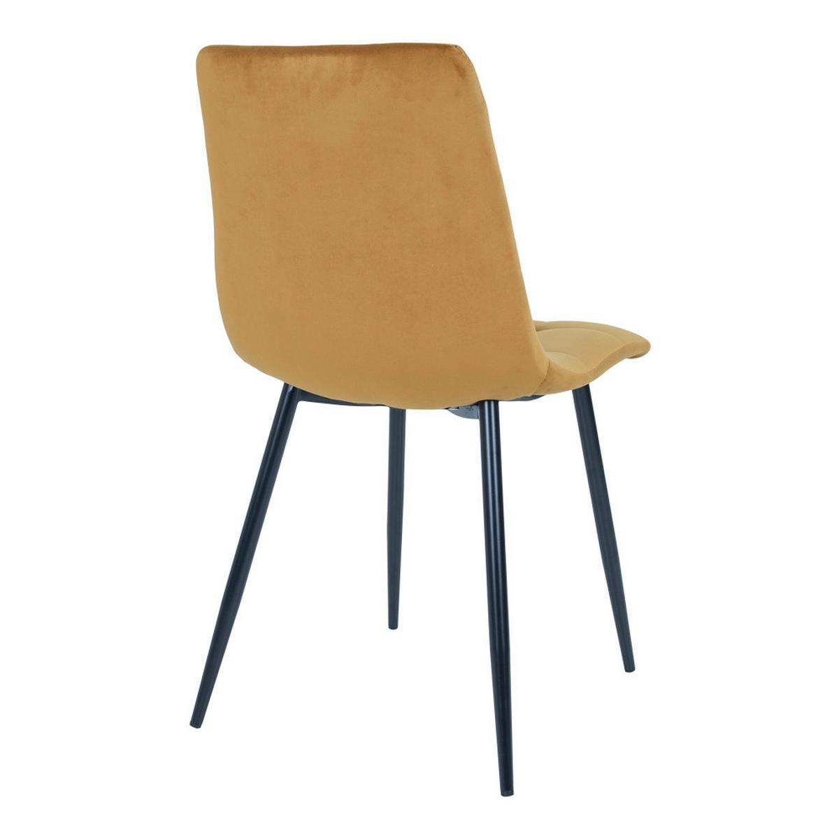 Stuhl-Set Middelfart Senfgelb B: 44 cm - Senfgelb/Schwarz, MODERN, Textil/Metall (44/86/55cm) - MID.YOU