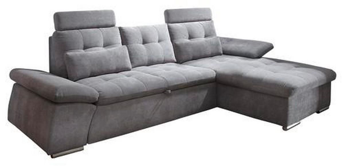 Sedací souprava s rozkladem Nalo tmavě šedá - barvy stříbra/tmavě šedá, Konvenční, kompozitní dřevo/textil (268/170cm) - MID.YOU