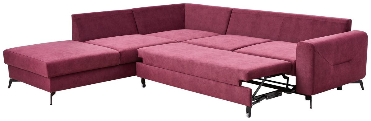 Sedacia súprava ADESSO, ľavá, bordová farba - čierna/bordová, Konventionell, kov/textil (257/275cm) - MID.YOU