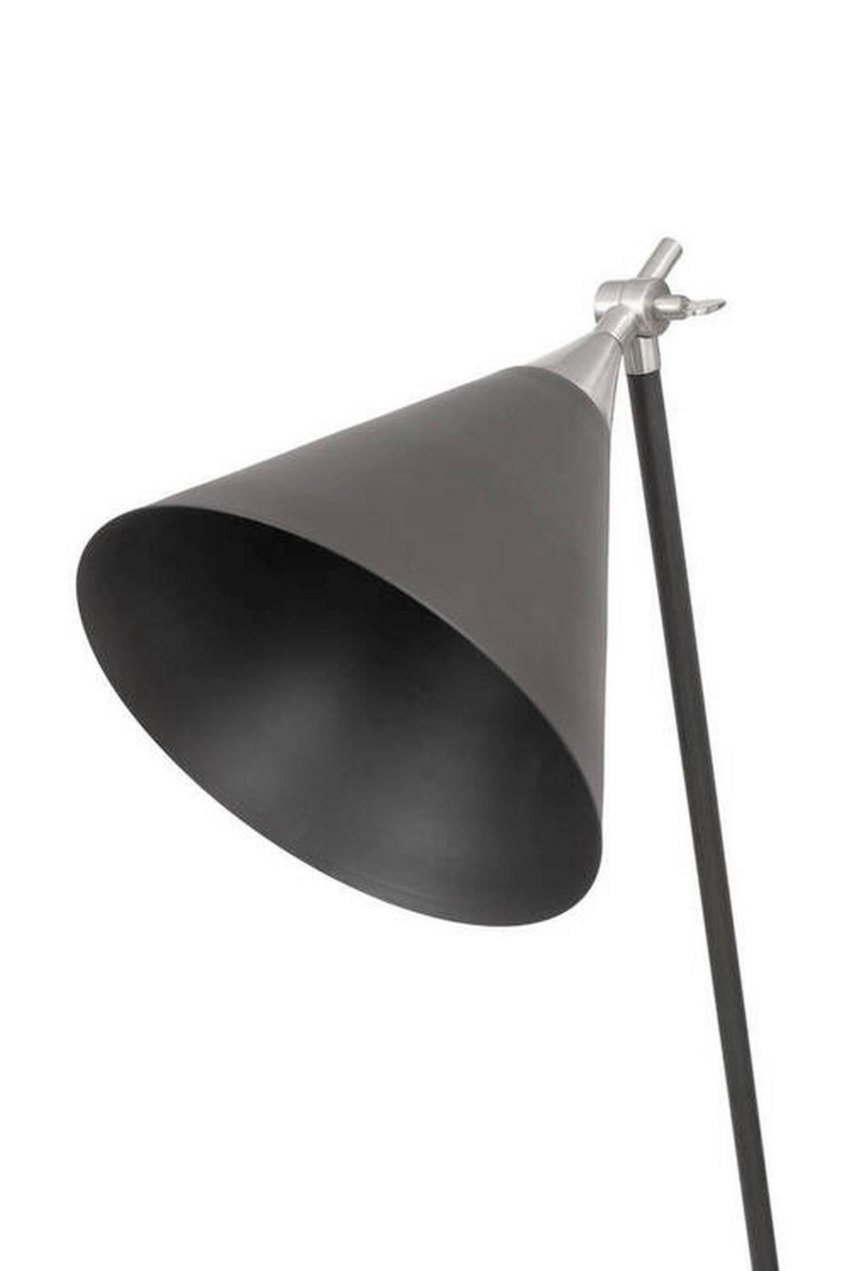 STEHLEUCHTE Schwarz/Silber, E27, 25W - Silberfarben/Schwarz, Design, Kunststoff/Metall (30/148/42cm) - Kayoom