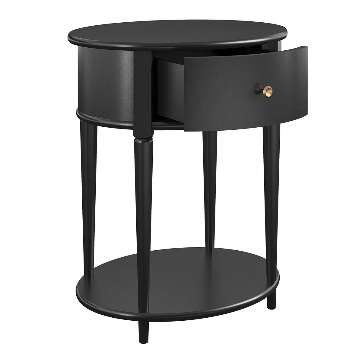 Beistelltisch Aurora Schwarz B: 55 Cm - Schwarz, Design, Holzwerkstoff (55/45/66cm) - MID.YOU