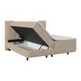 Polsterbett mit Bettkasten 180x200 cm London Beige - Beige/Schwarz, MODERN, Holzwerkstoff/Textil (180/200cm) - Luca Bessoni
