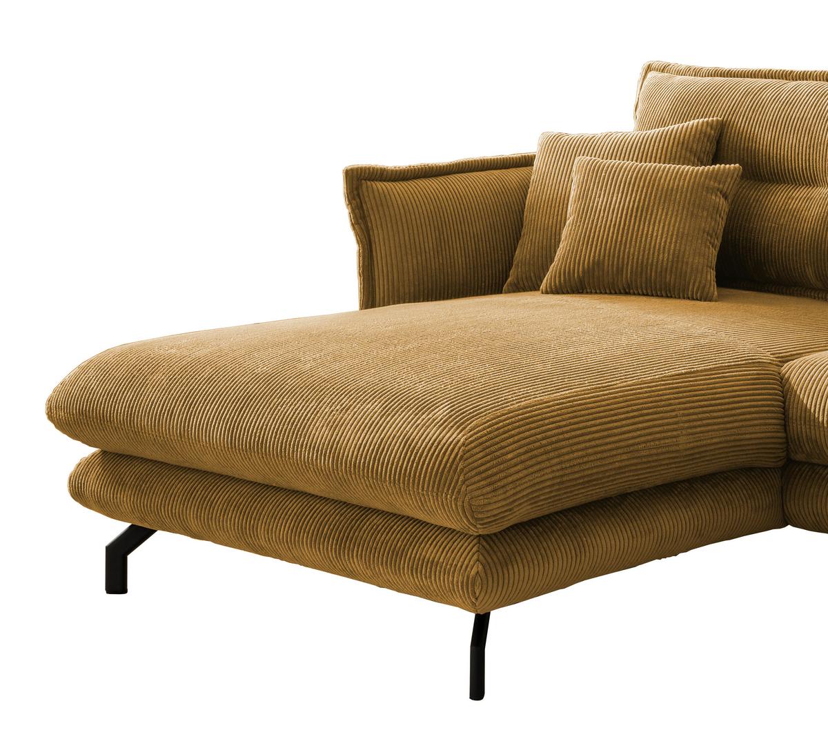 Ecksofa Lava Goldfarben S: 180/255 cm - Goldfarben/Schwarz, MODERN, Textil (180/255cm) - Livetastic